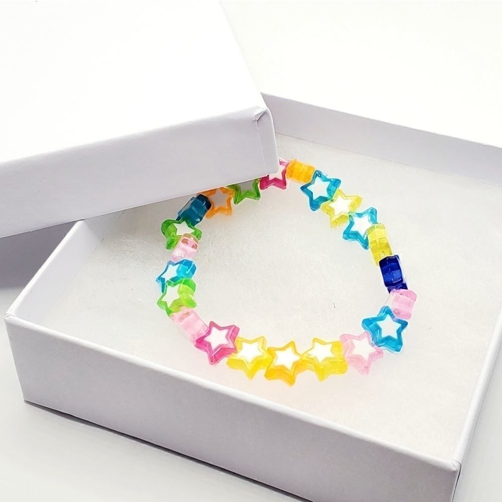 Children's Multi Colored Star Stretch Bracelet - Picture 1 of 6